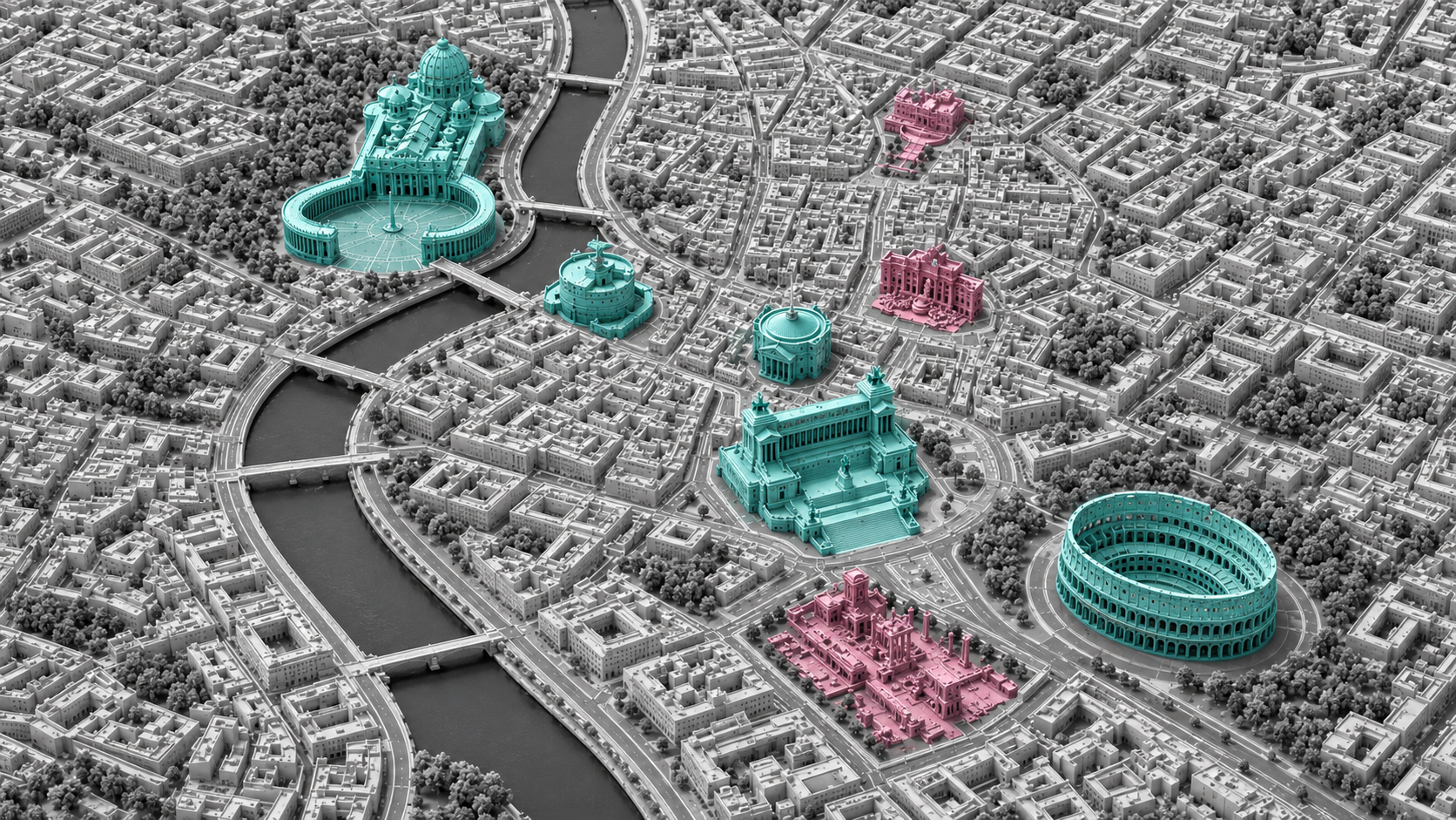 Mappa di Roma e area di consegna Miami Ice